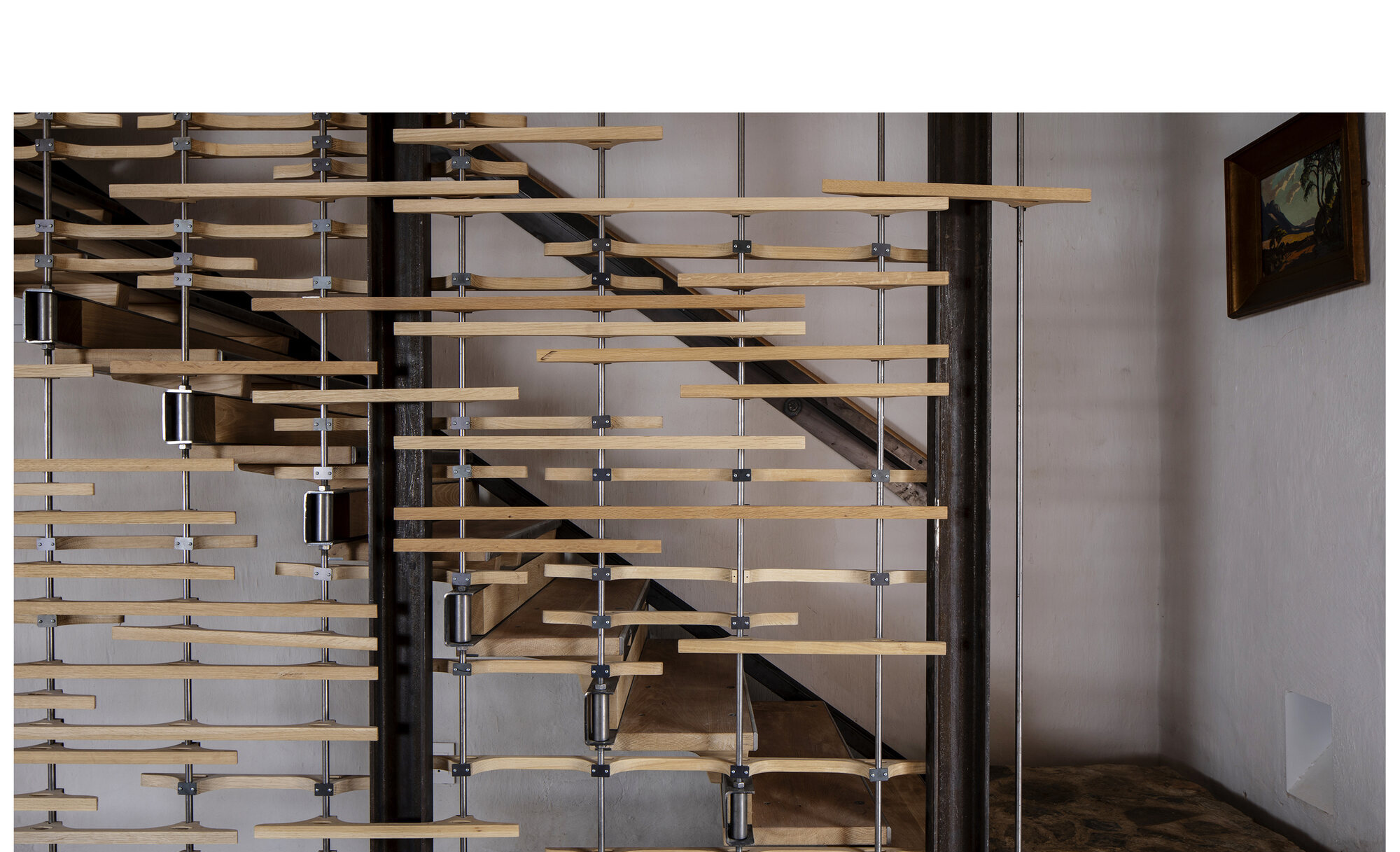 Floating timber-and-steel staircase, Buffelsdrift